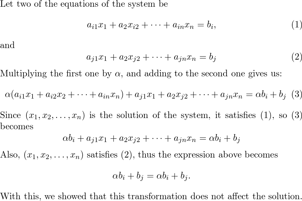 Explain why each of the three elementary row operations does Quizlet