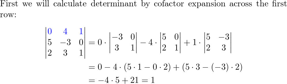 Compute the determinants using a cofactor expansion across t Quizlet