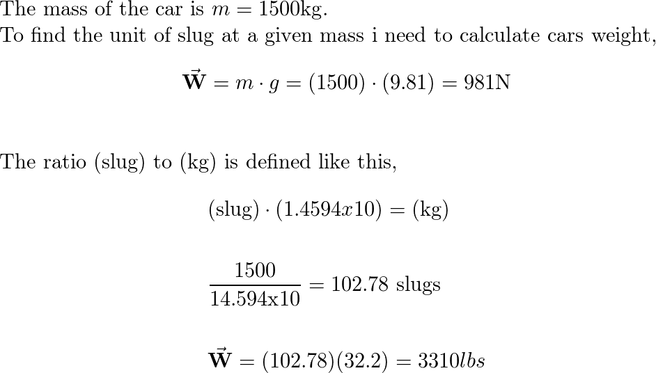 Calculating newtons from clearance kg