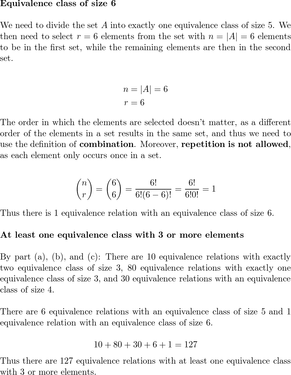 How many of the equivalence relations on A= {a, b, c, d, e