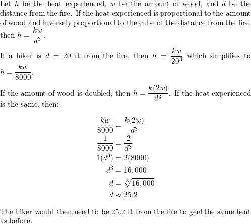 The heat experienced by a hiker at a campfire is proportiona Quizlet
