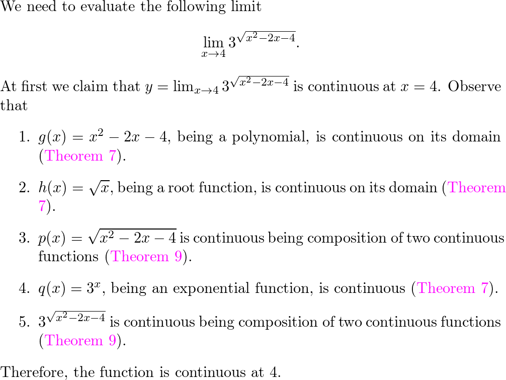 Use Continuity To Evaluate The Limit Lim 3√x2 2x 4 X Quizlet