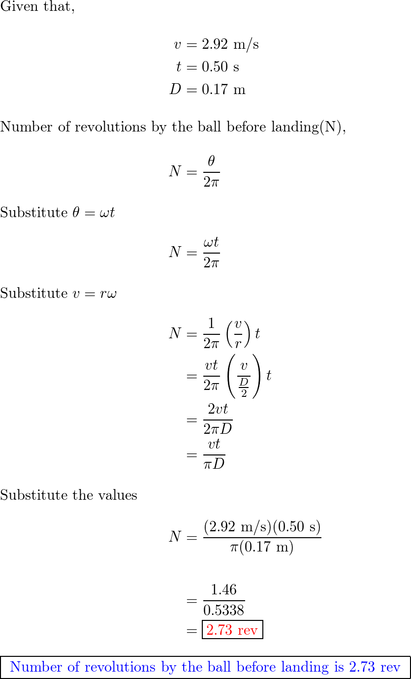 A solid sphere with a diameter of $0.17 \mathrm{~m}$ is rele | Quizlet