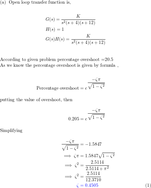 A Unity Feedback Control System Has The Following Forward Tr Quizlet