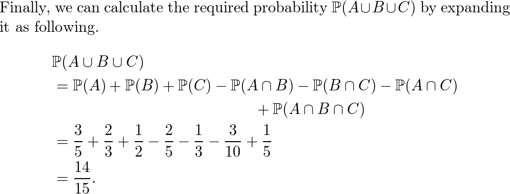 The probabilities that A B and C can solve a particular pro Quizlet