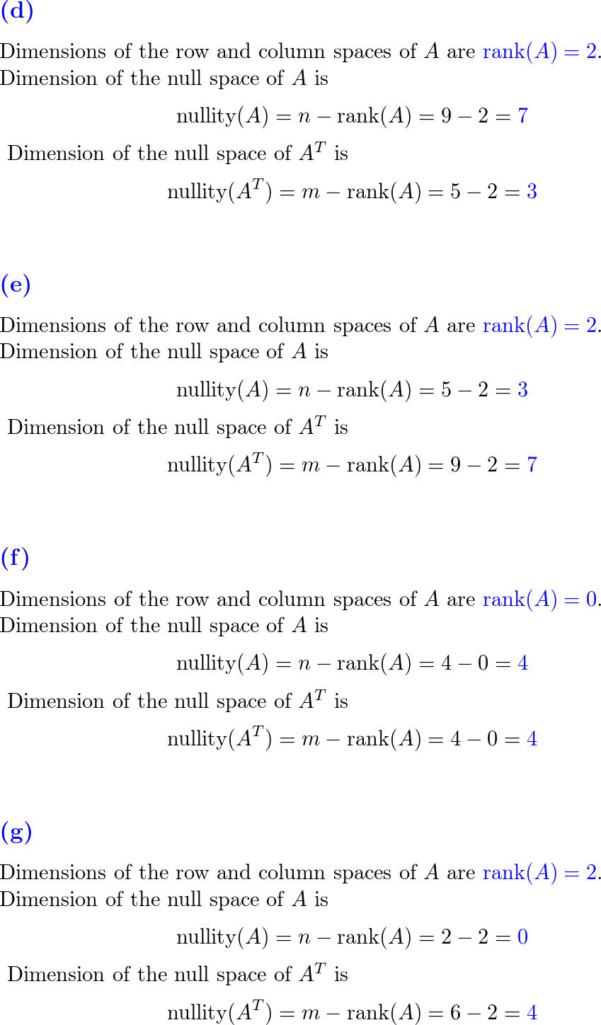 In each part use the information in the table to find the d Quizlet