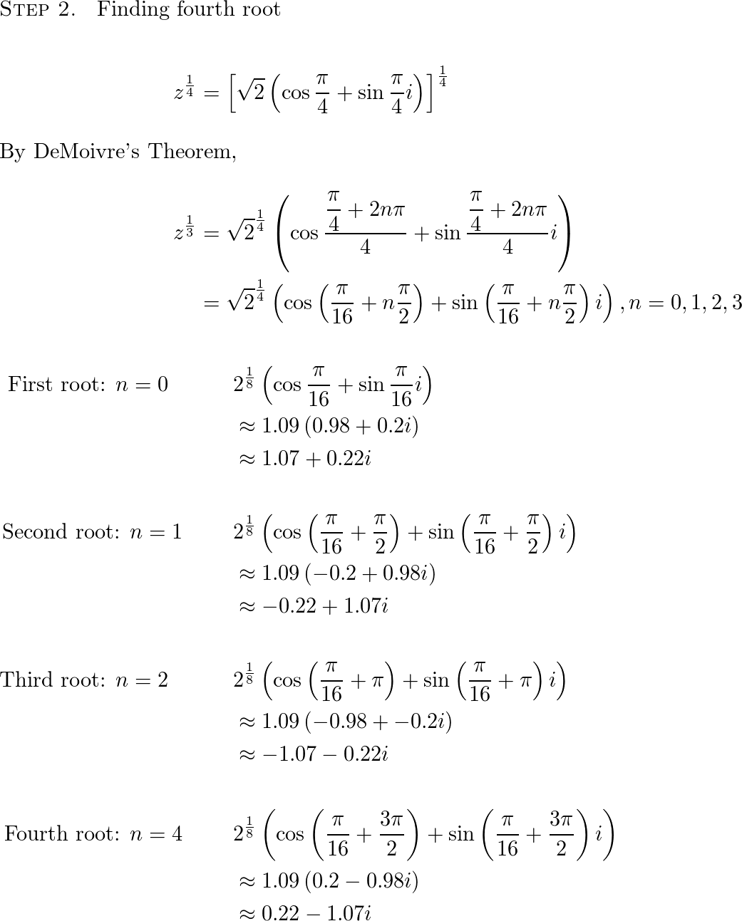 Find all of the distinct pth roots of the complex number. fo | Quizlet