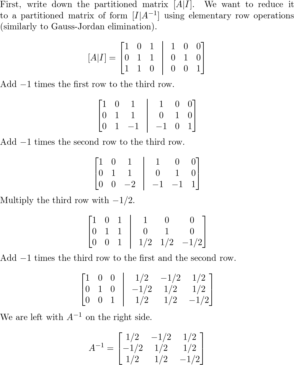 Use The Inversion Algorithm To Find The Inverse Of The Matri Quizlet 1963