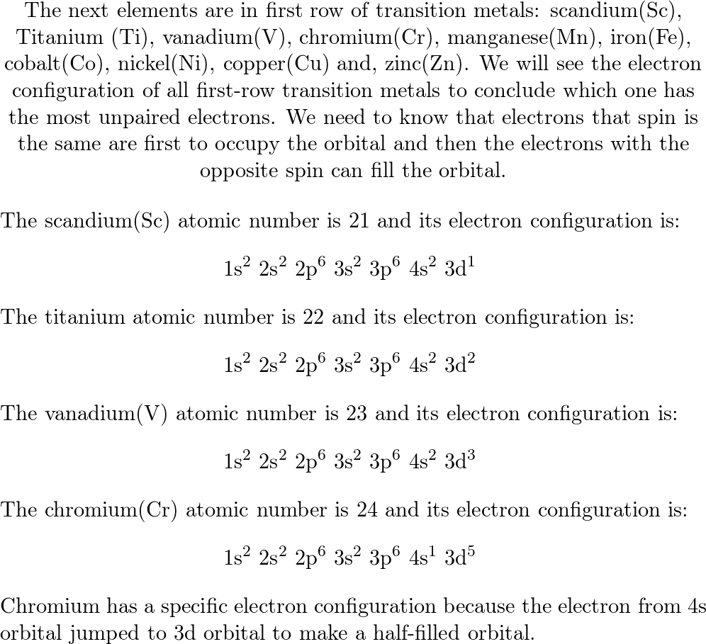 Write the expected ground state electron configuration for t Quizlet