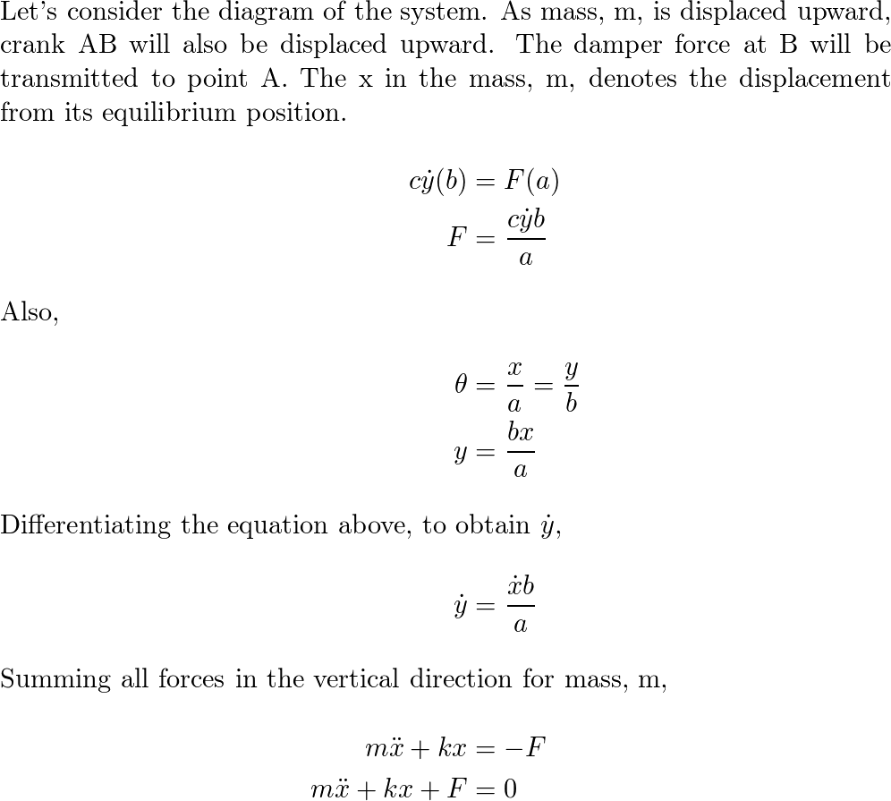 Develop The Equation Of Motion In Terms Of The Variable X Fo Quizlet 4374