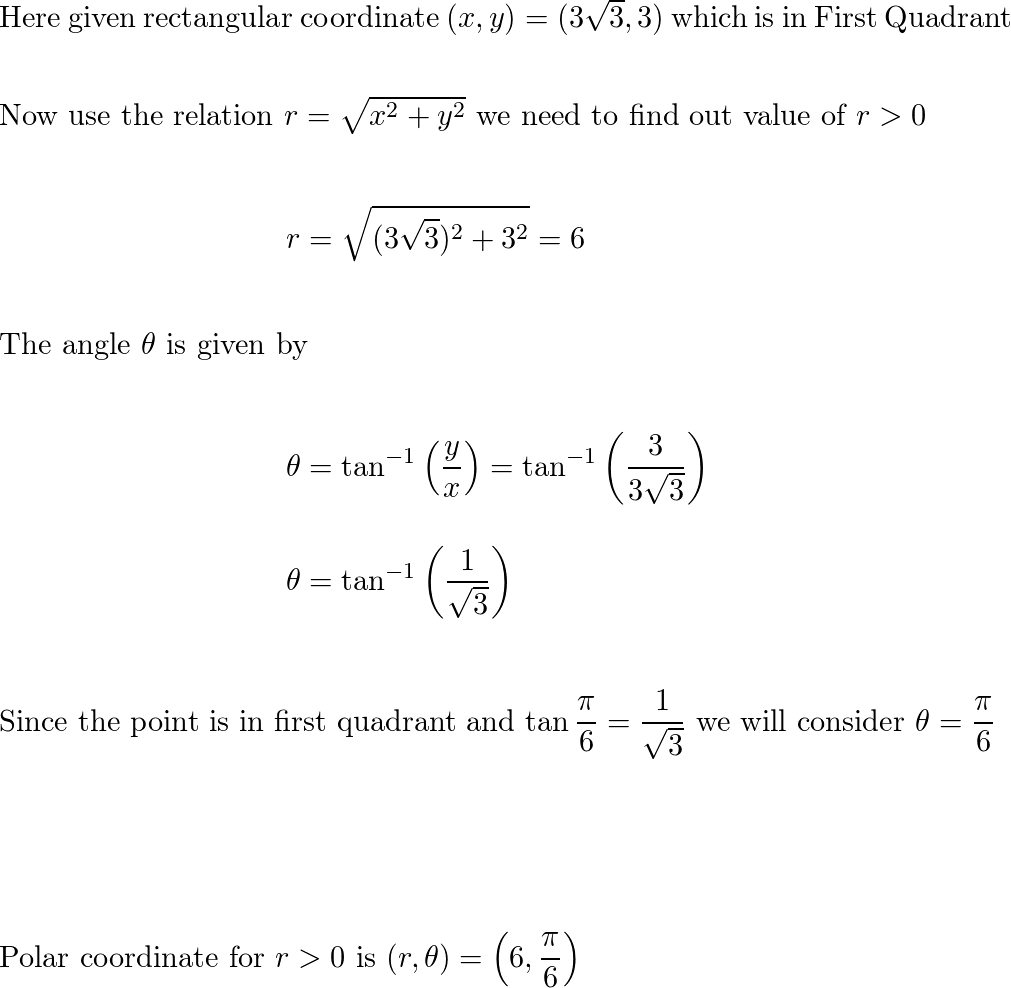 The Cartesian Coordinates Of A Point Are Given. (i) Find Pol | Quizlet