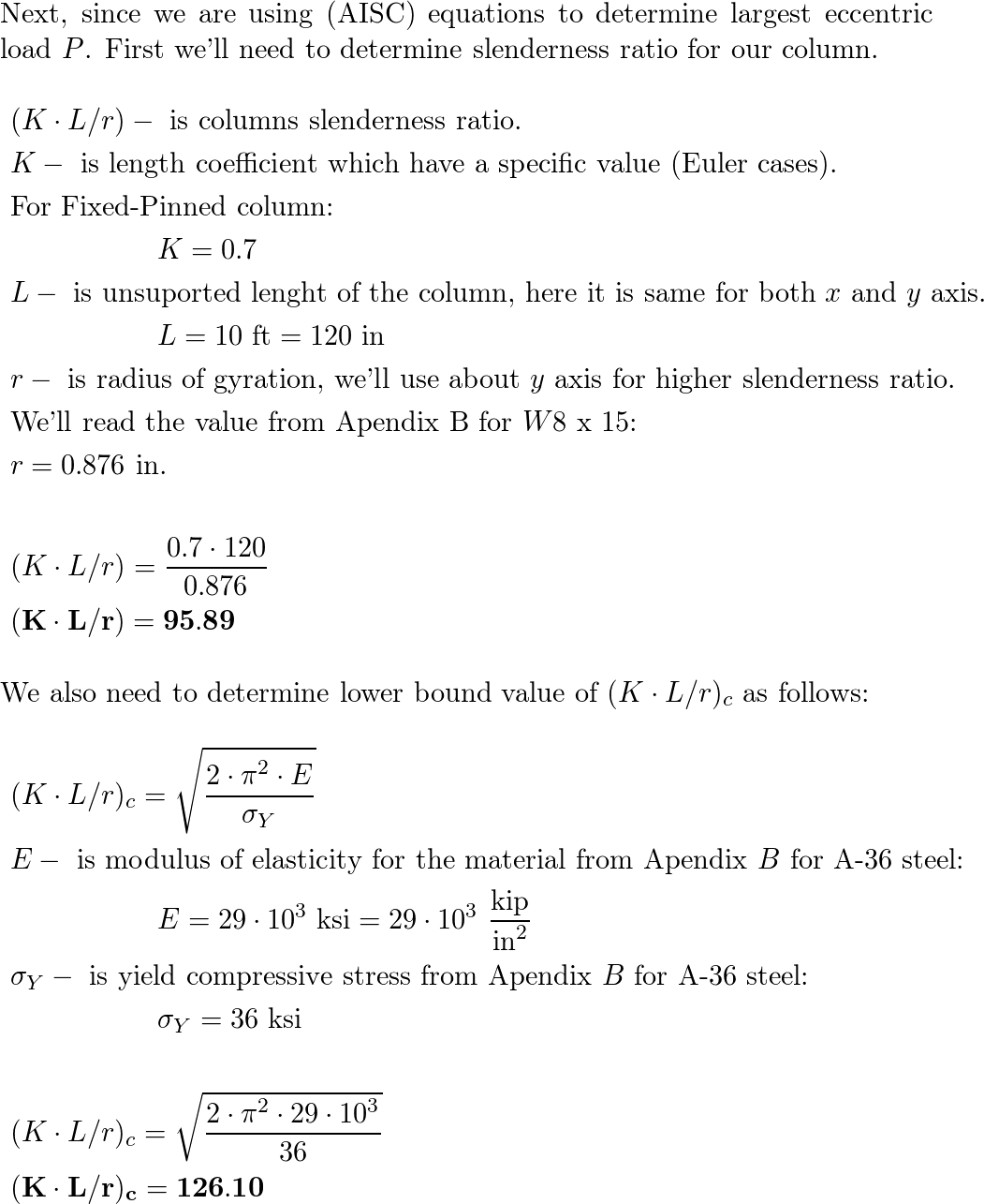 Solve the earlier problem if the column is fixed at its bott | Quizlet