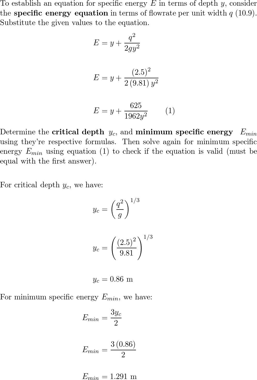 Water flows in a rectangular channel with a flowrate per uni | Quizlet