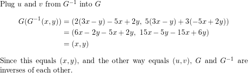 Let G U V 2u V 5u 3v Be A Map From The Uv Plane To The Xy Plane Show That The Inverse Of G Is G 1