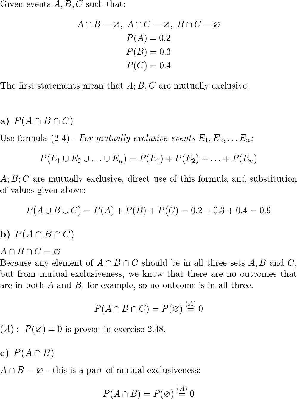 If A B and C are mutually exclusive events with P A 0.2 Quizlet