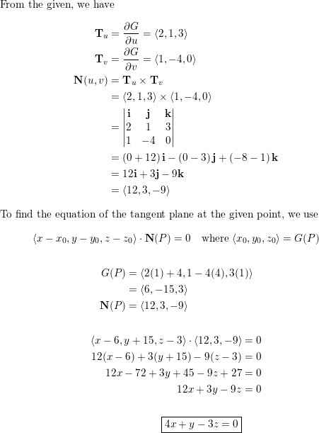 Calculate Mathbf T U Mathbf T V And Mathbf N U V For The Parametrized Surface At The Given Point Then Find The
