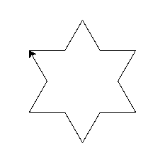 Using Turtle Graphics, draw a six-pointed star. | Quizlet