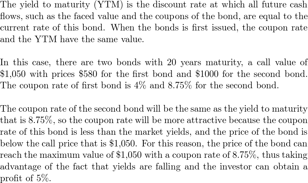 Masters Corp. issues two bonds with 20-year maturities. Both | Quizlet