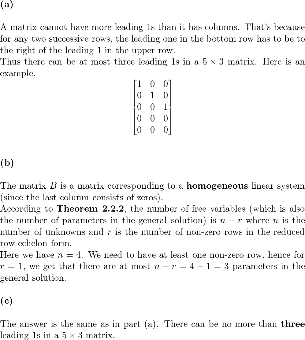a If A is a 5 times 3 matrix then the number of leadin Quizlet
