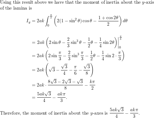 Find the indicated moment of inertia of the lamina that has