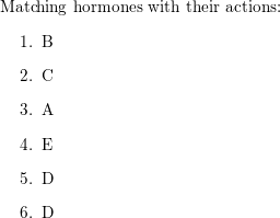 Solved Which of the following hormones will be expected to