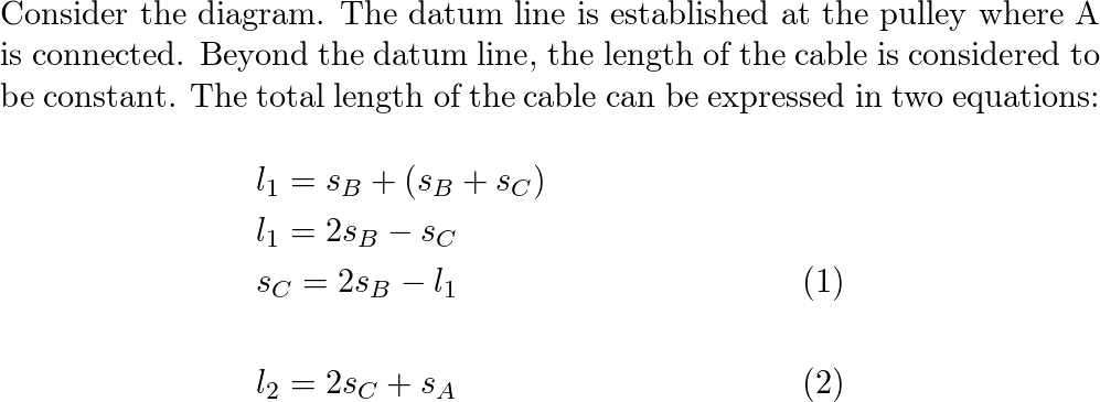 Determine The Speed Of B If A Is Moving Downwards With A Spe | Quizlet