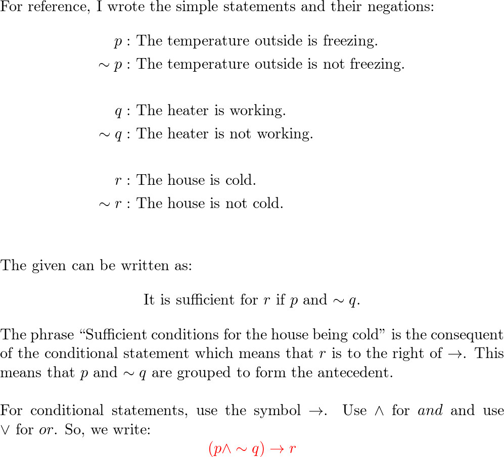 Solved Let p and q represent the following simple