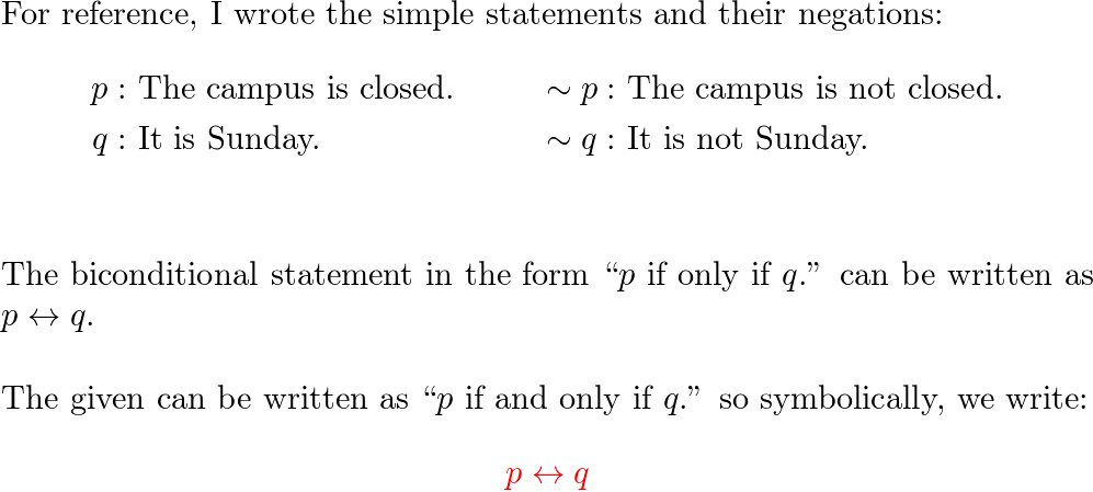 Solved Let p and q represent the following simple