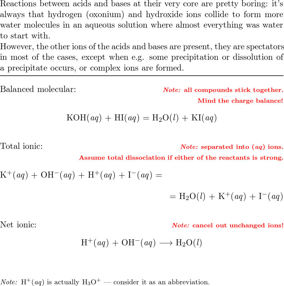 Complete The Following Acid Base Reactions With Balanced Mol Quizlet