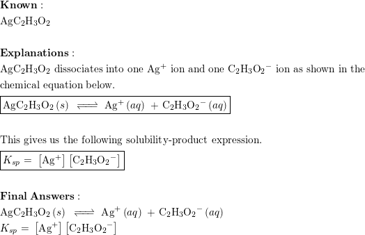 Write balanced equations for the dissolution reactions and t Quizlet