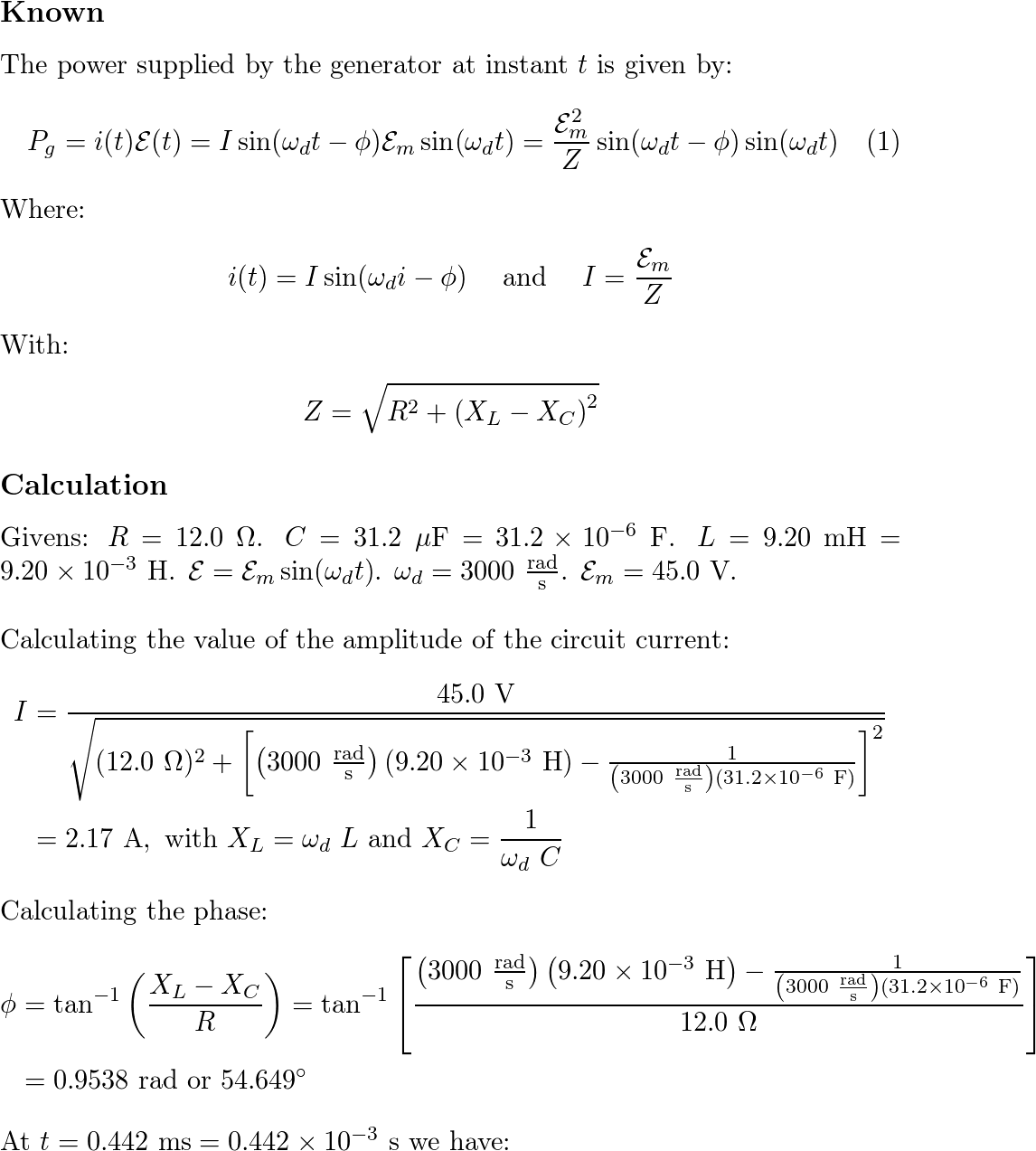 In a series oscillating RLC circuit, $$ R = 12.0 \Omega $$ | Quizlet