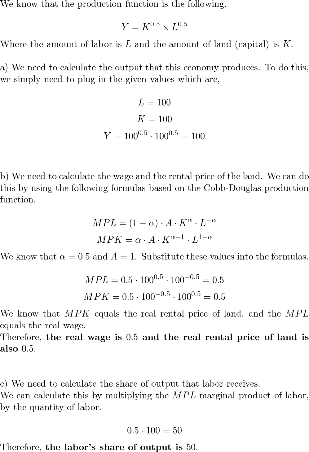 production function equation