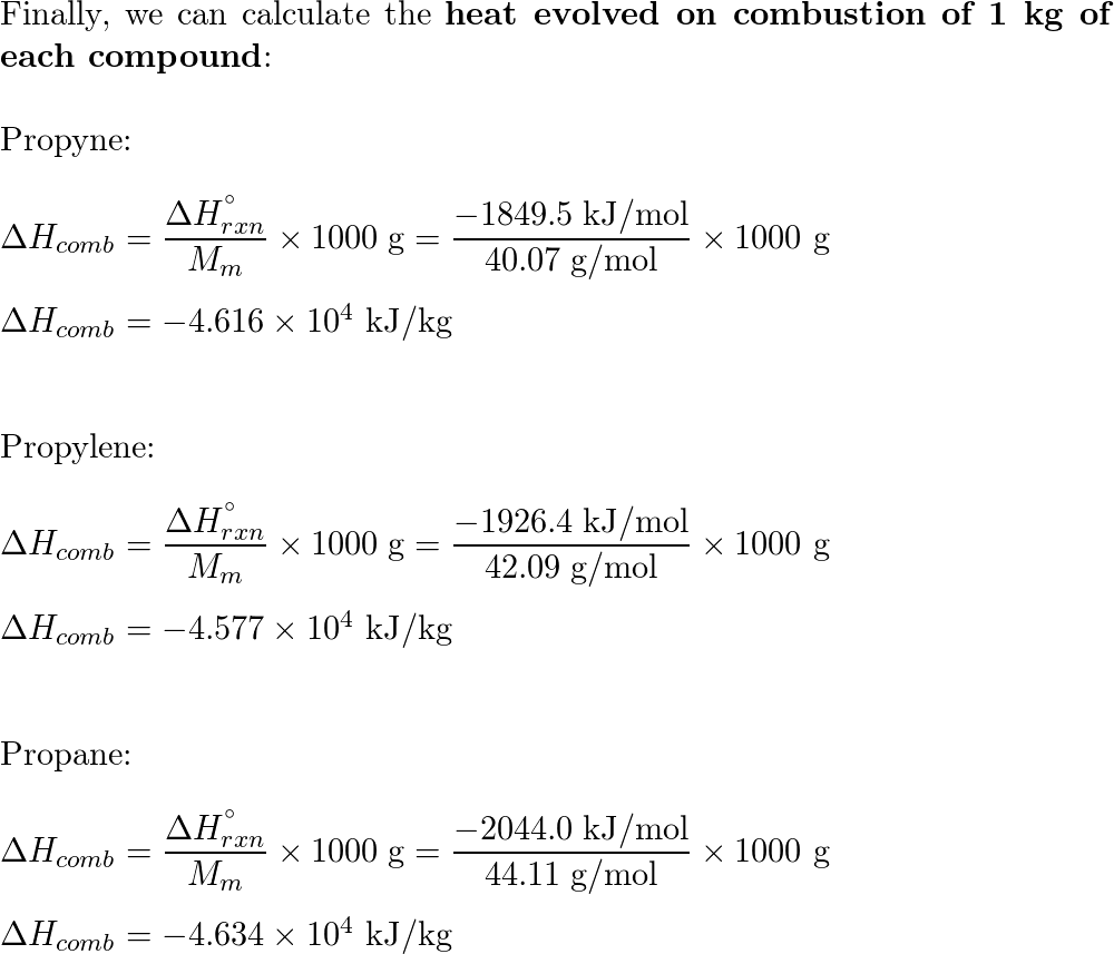 heat evolved during combustion
