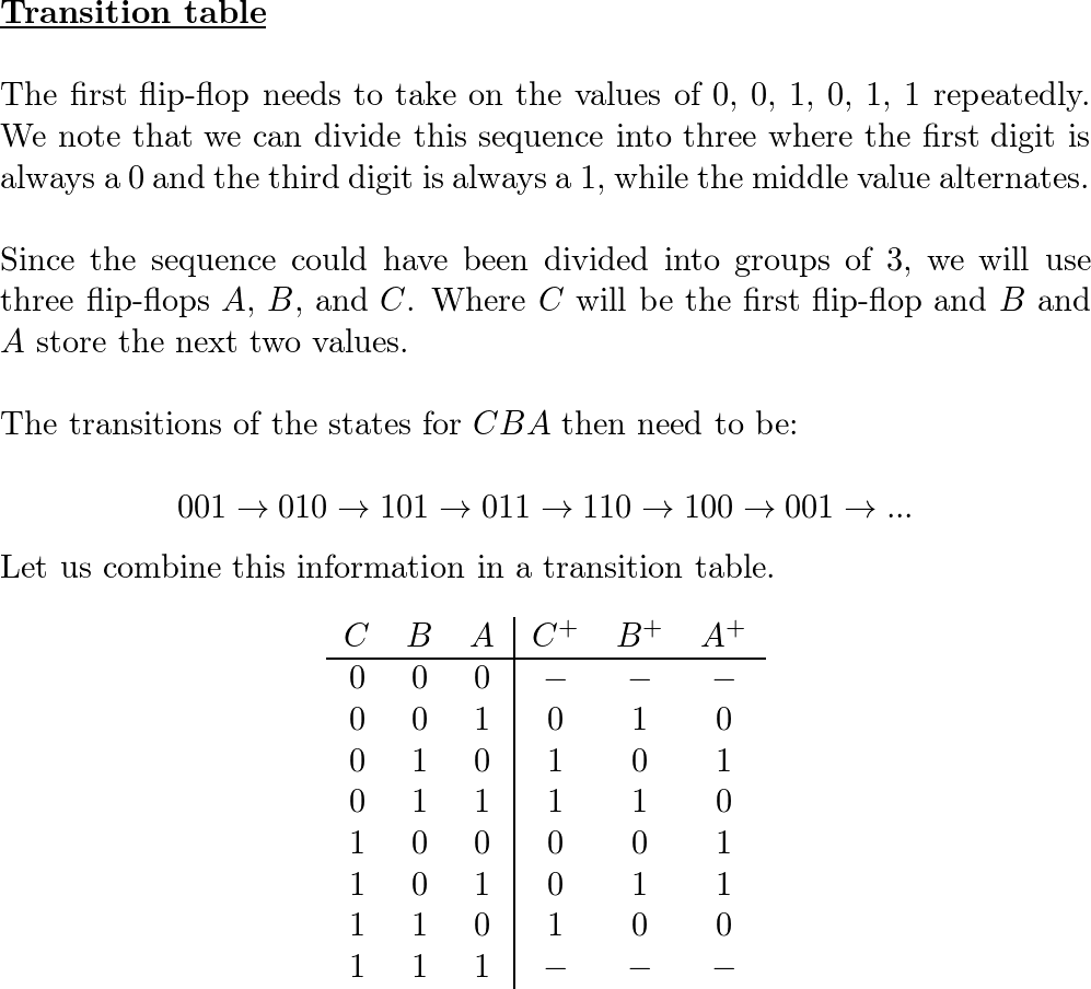 Design A Circuit Using D Flip-flops That Will Generate The S | Quizlet