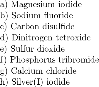 Name each of the following binary compounds a. mathrm Quizlet