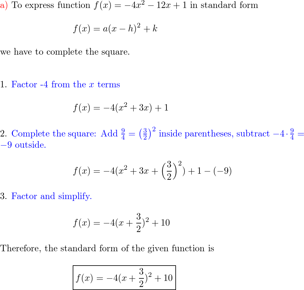 a-quadratic-function-f-is-given-a-express-f-in-standard-f-quizlet