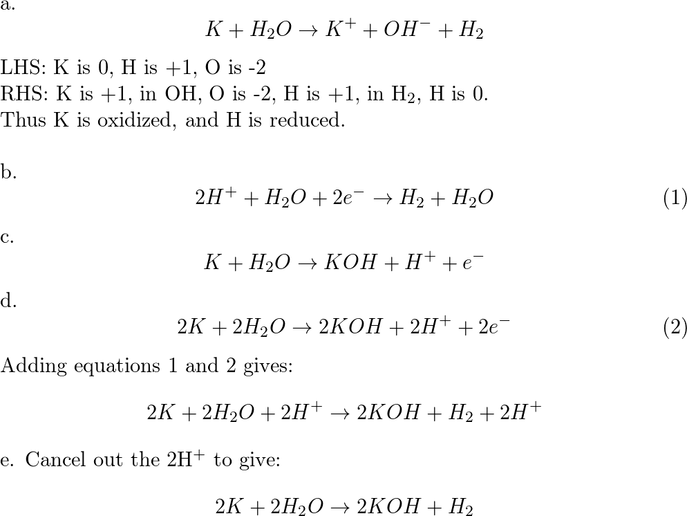 For Each Requested Step, Use The Half-reaction Method To Bal | Quizlet