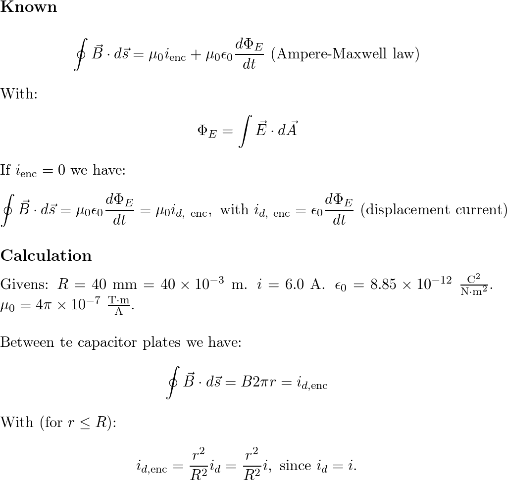 A parallel-plate capacitor with circular plates of radius 40 | Quizlet