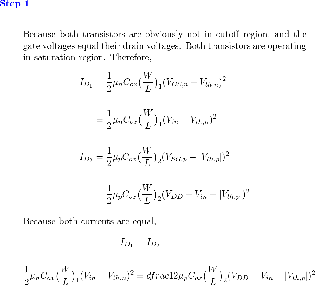 A CMOS inverter must provide a trip point equal to 0.5 V. De | Quizlet