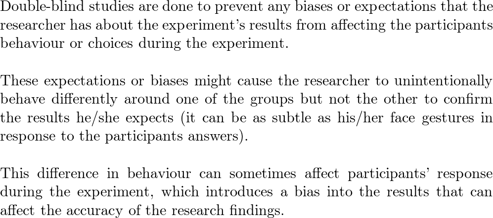 Double-Blind Studies in Research