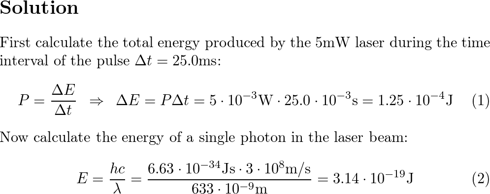 Solved The average power emitted by a laser pointer is 2 mW