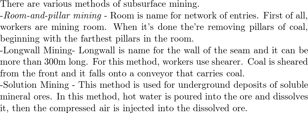 subsurface mining