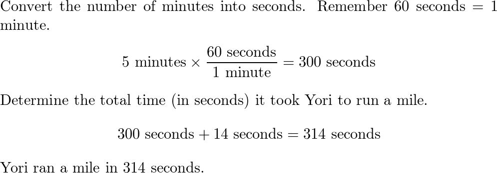 Convert 4 minutes and 14 clearance seconds