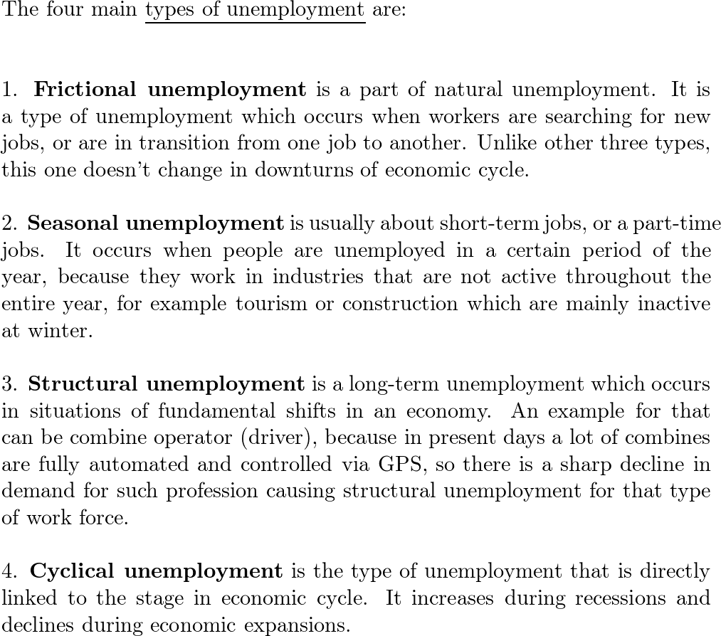 what are the main types of unemployment