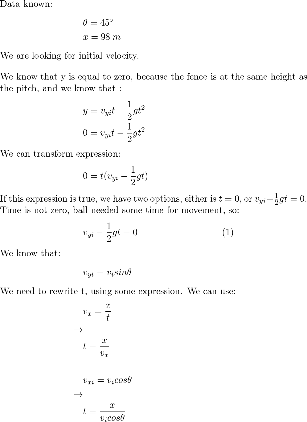 A pitched ball is hit by a batter at a 45° angle and just c | Quizlet