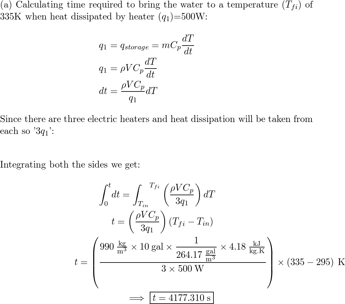 Three electric resistance heaters of length L=250 mm and dia | Quizlet