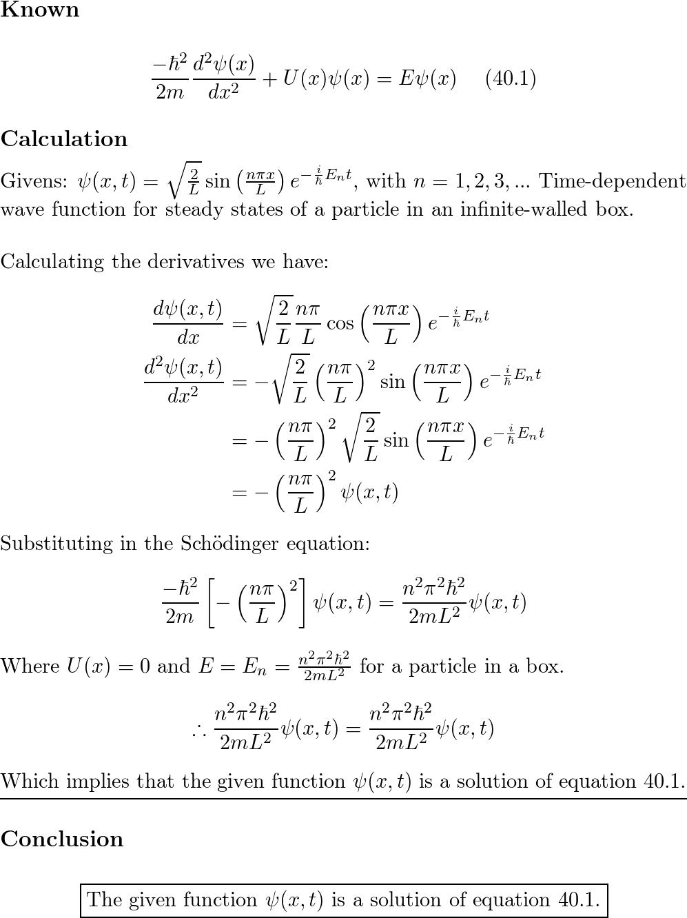 Show that the time-dependent wave function given by Eq. is a | Quizlet