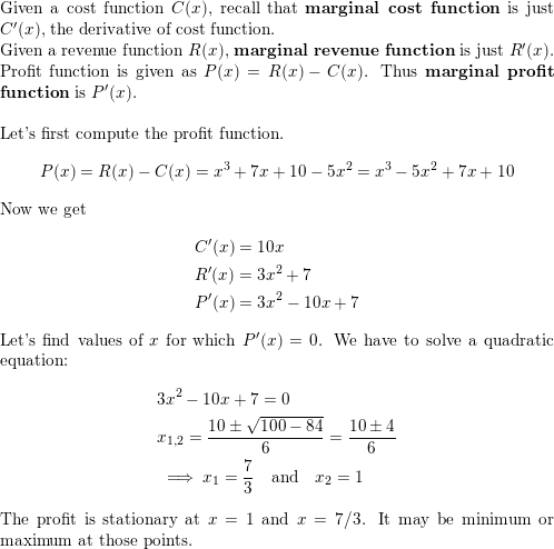 total cost formula calculus
