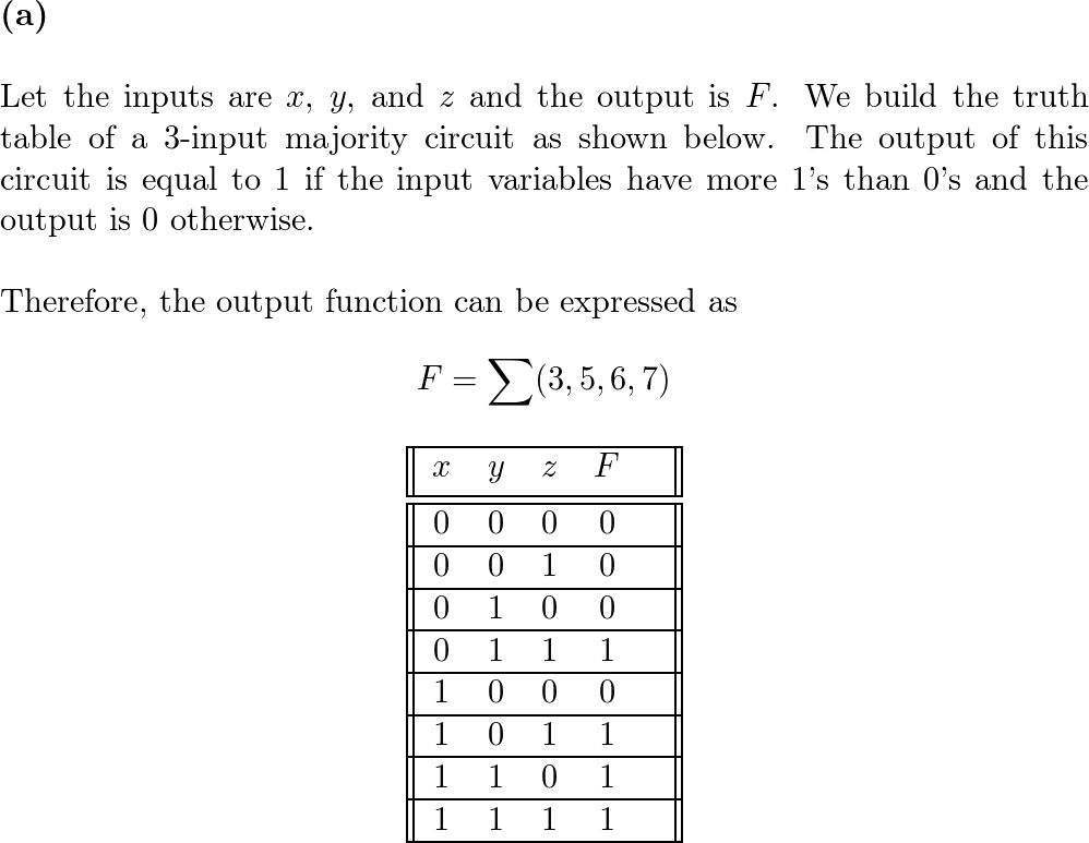 A Majority Circuit Is A Combinational Circuit Whose Output I | Quizlet