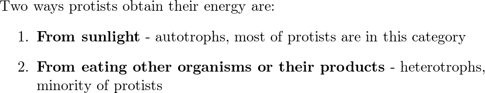 What are two ways by which protists obtain energy? | Quizlet